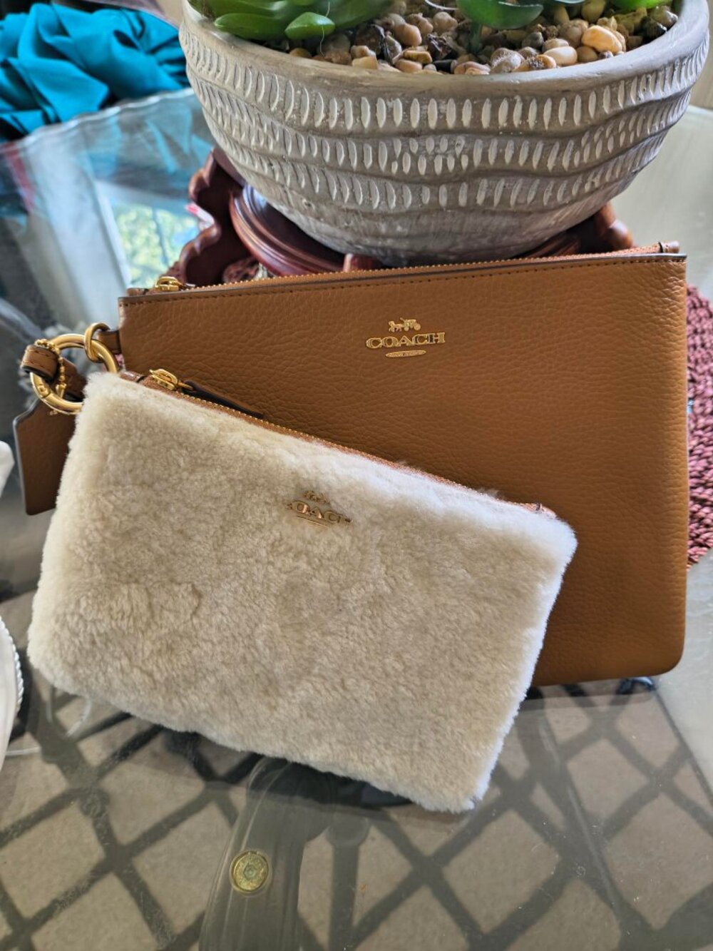 COACH Leather Wristlet DUO